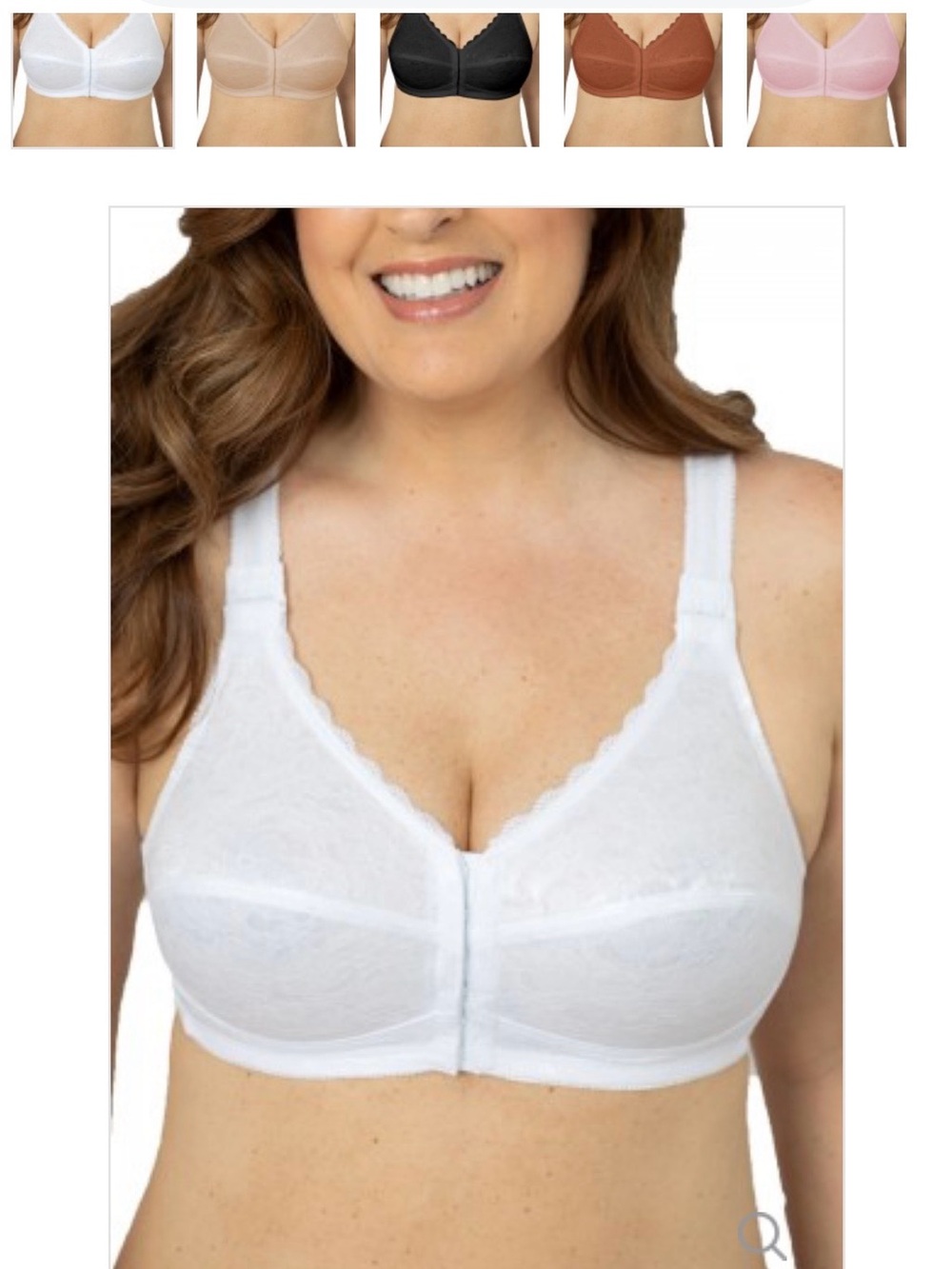 Instant Shaping by Plusform Posture Front-Closure Soft Cup Bra in White